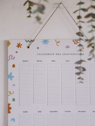 CALENDRIER DES ANNIVERSAIRES<br> <em>Se souvenir des dates qui comptent</em>