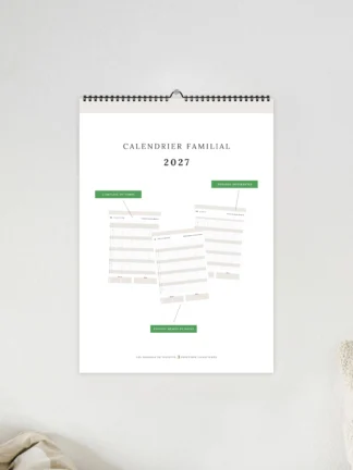 CALENDRIER FAMILIAL 2027<br> <em>Pour une organisation visible en un coup d'œil</em>